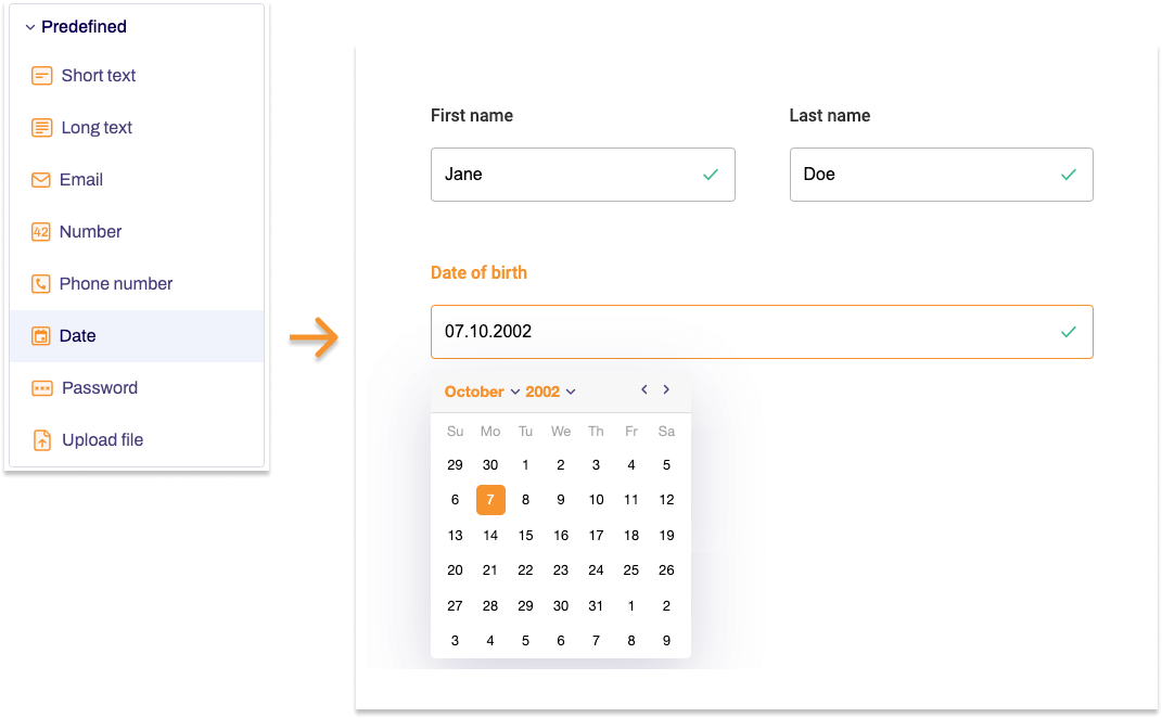 The form element date is shown.