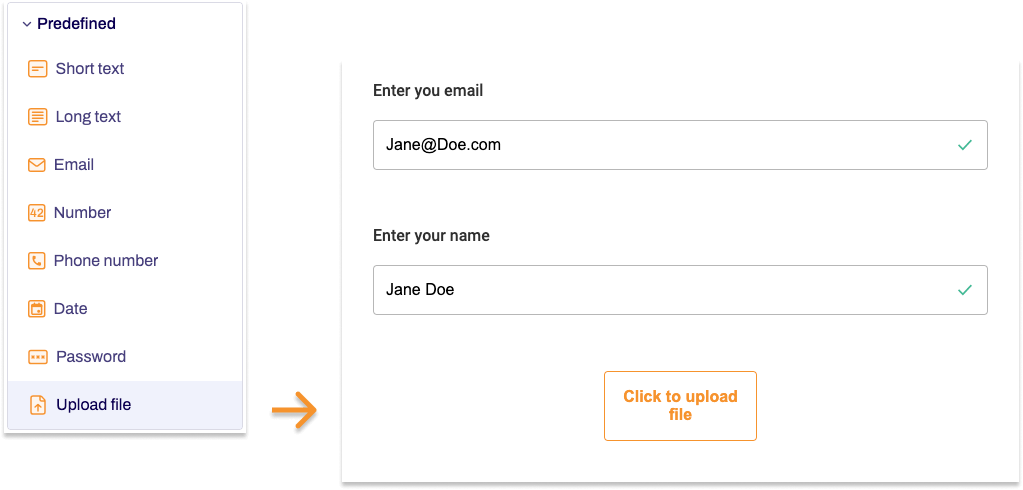 The form element Upload file is shown.
