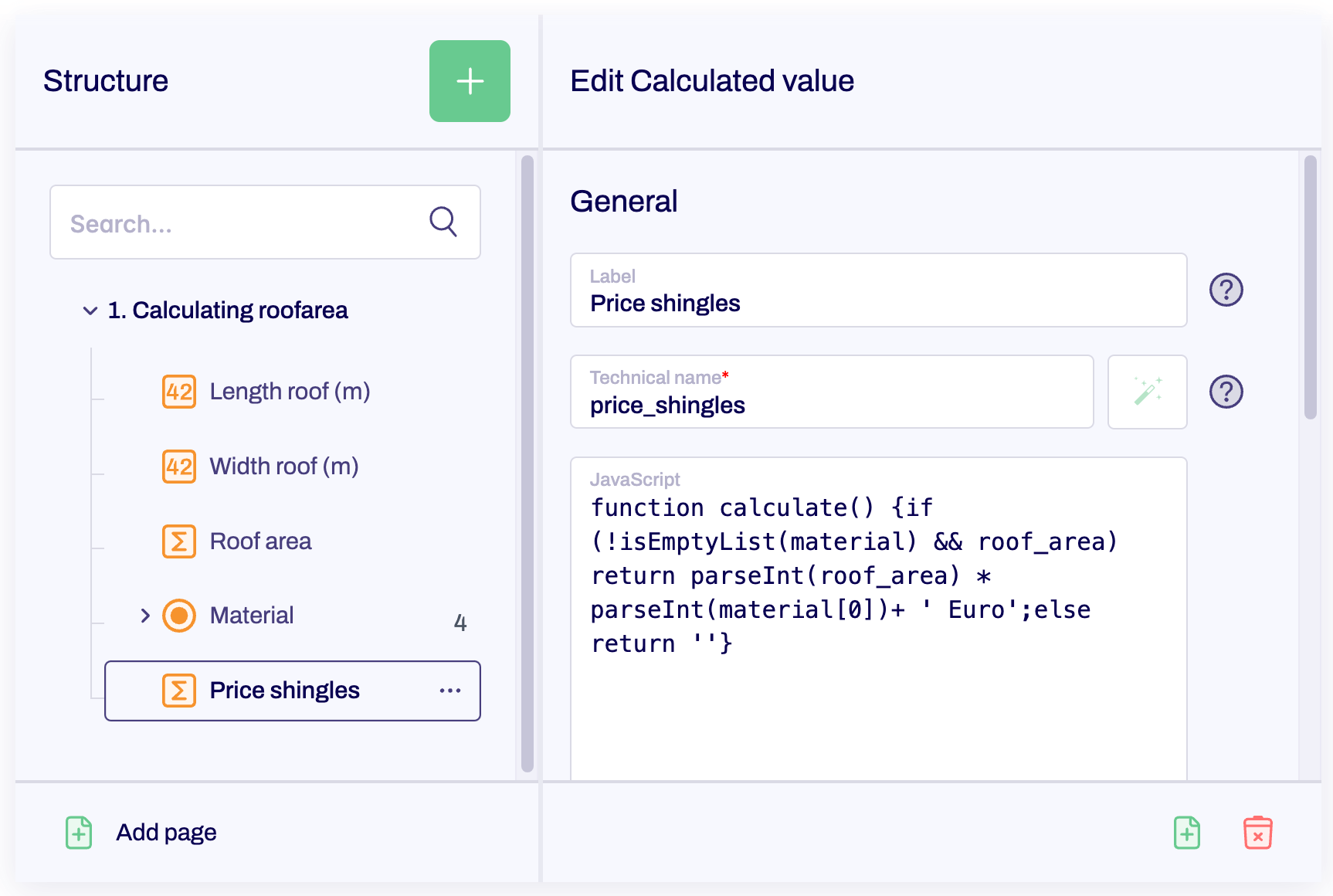 The second calculated value is shown in the editing area is shown.