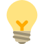 A light bulb as an icon.